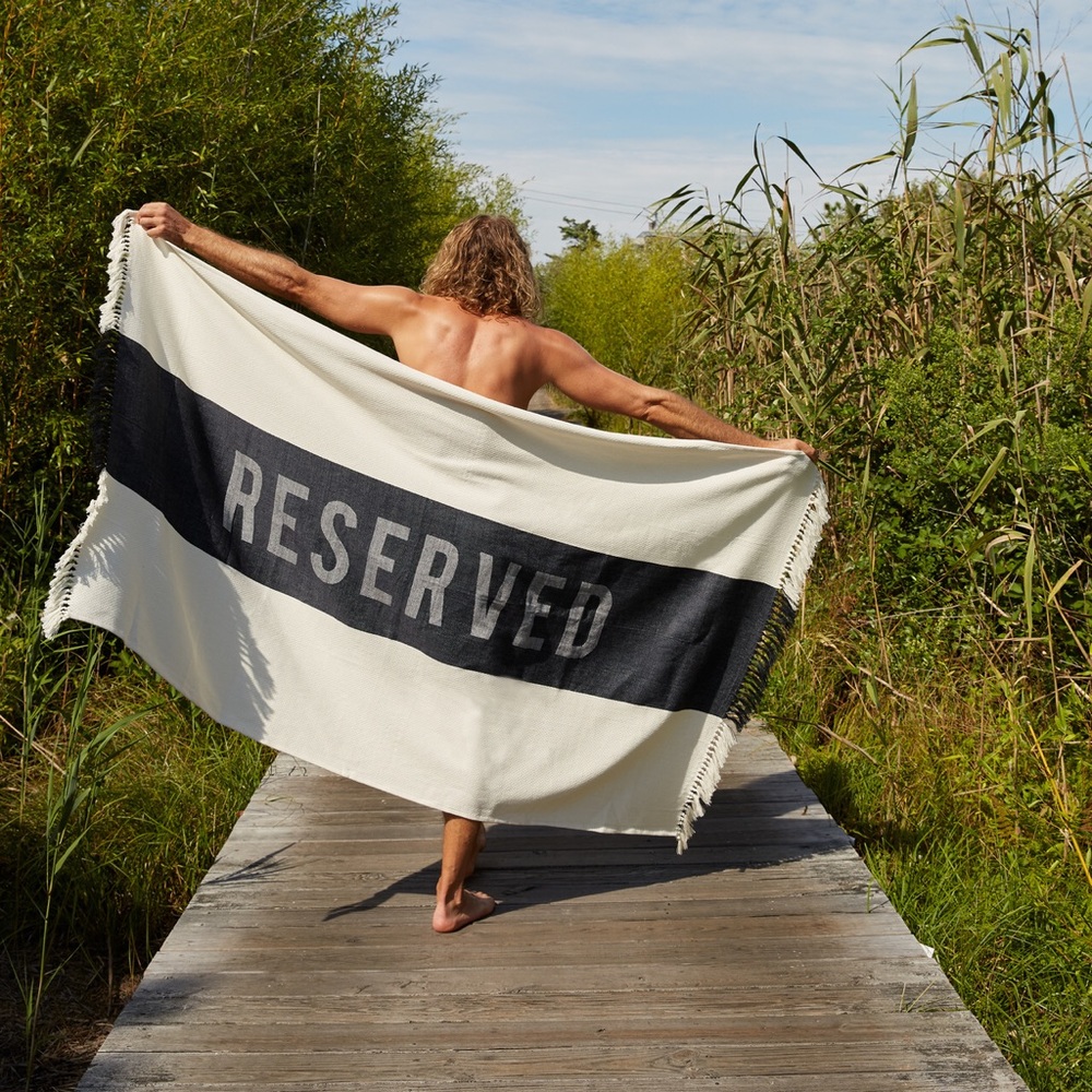 - Black “Reserved” Turkish Towel